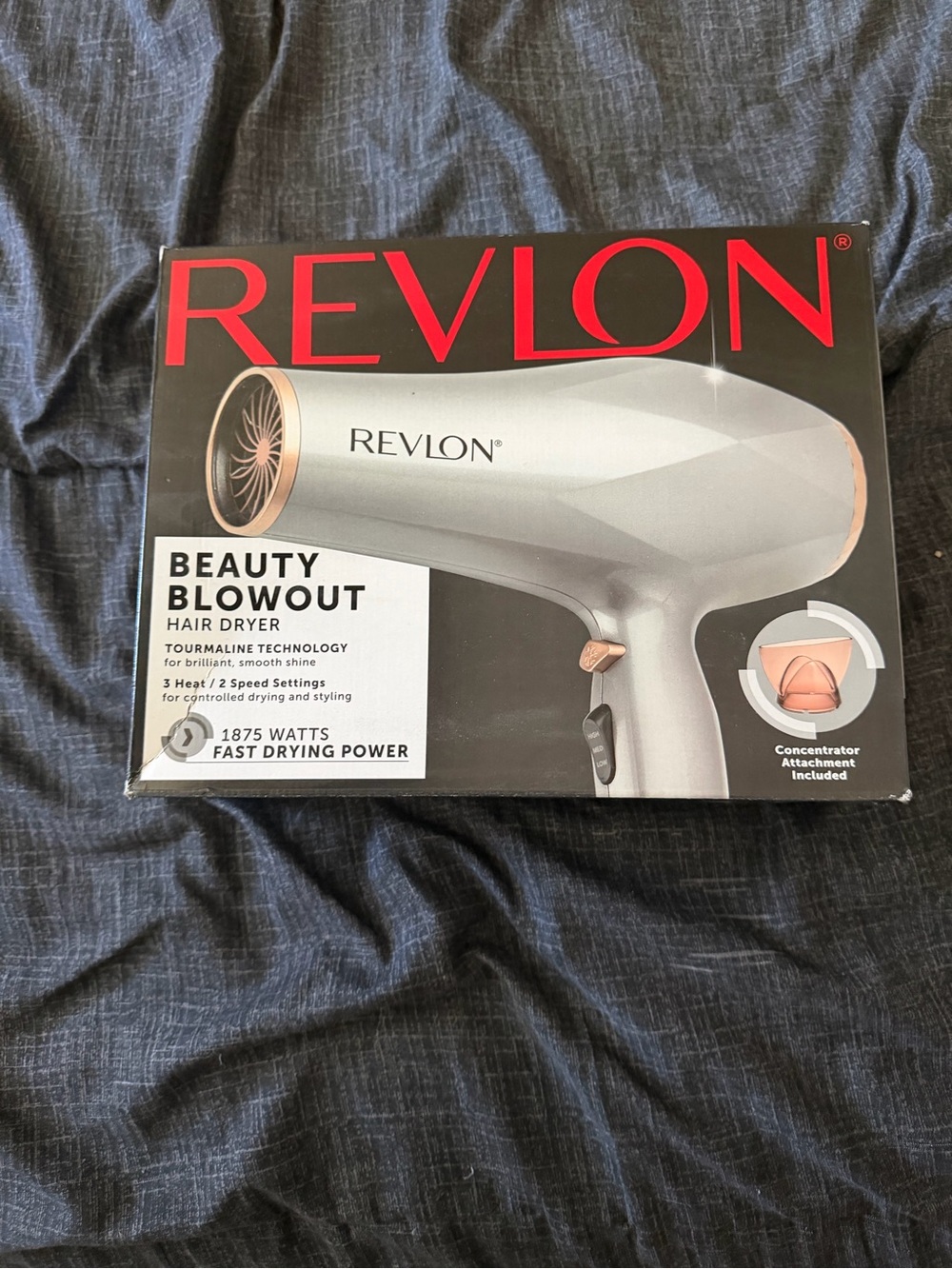 Revlon White Hair Dryer with Rose Gold Accents